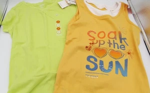 NWT GYMBOREE Yellow Soak Up Sun Top Sz 6 & Light Green Shirt Sz 7 - Picture 1 of 12