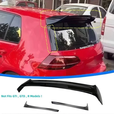 For VW Volkswagen Golf MK7 Base Rear Roof Window Spoiler Wing Gloss Black 15-21 Foto 1 de 4