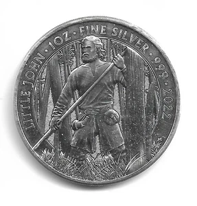 Myths and Legends - 2022 LITTLE JOHN - 1OZ .999 Fine Silver 2 Pounds Coin - Bild 1 von 2