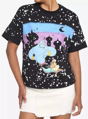 Her Universe Disney Aladdin Carpet Night Sky Boyfriend Fit Girls T-Shirt NWT SM - Image 1 of 2