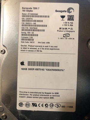 Mystery hard drive possible wallet out of Apple G5 Seagate Barracuda 160 GB - Image 1 of 3