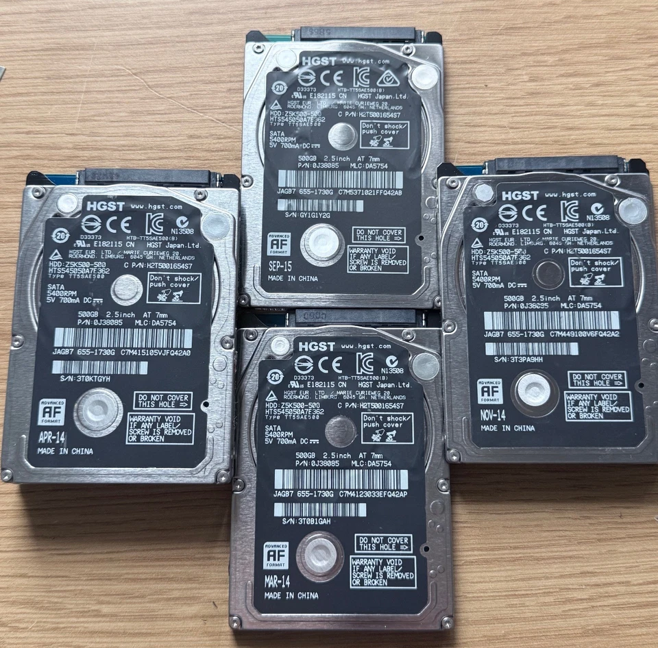 HGST HITACHI HTS545050A7E362 500gb 2.5 9MM SATA 6G LAPTOP HDD USED WORKING CONDI - Image 1 of 4