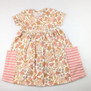 Miss Mae Boutique Dress - Pink/Gold Floral Print - 4Y - Picture 1 of 6