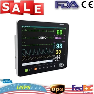 Monitor de señales táctiles médicas de 15"" ECG NIBP RESP TEMP SPO2 PR parámetros UCI CCU - Imagen 1 de 12