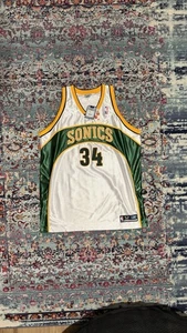 100% Authentic Ray Allen Seattle Sonics Thunder Reebok Jersey size 52 2xl New! - Picture 1 of 6