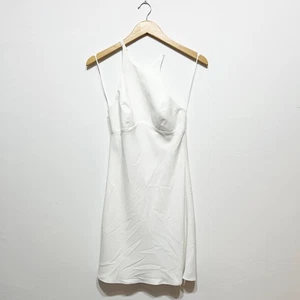 NUEVO Mini Vestido Amanda Uprichard Canaria Sin Mangas Cuello Halter Blanco Marfil - Imagen 1 de 4