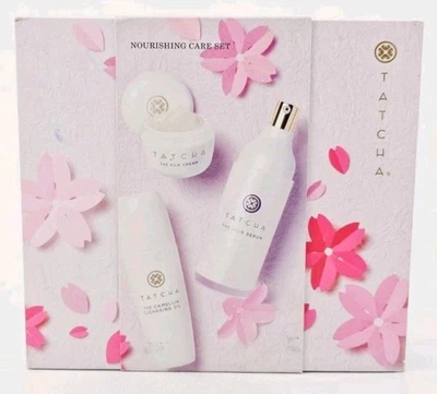 Tatcha Nourishing Care Set Silk Cream Silk Serum Cleansing Oil 3 Pc Gift Kit - Image 1 of 4