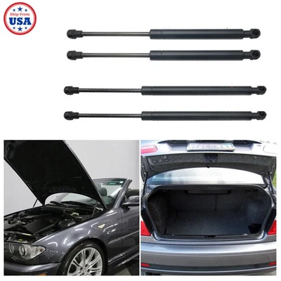 Para BMW 330Ci 2001-2006 Capó Delantero Trasero Maletero Gas Puntales Elevación Soportes Varilla 4 Piezas Foto 1 de 4
