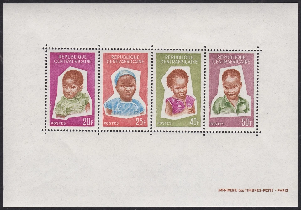 1964 République Central African Bloc N°4 Bf TB África Central Hoja Como Nueva Nh Foto 1 de 1