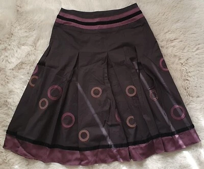 Linea embroidered skirt size 8 black brown pink  - Image 1 of 4