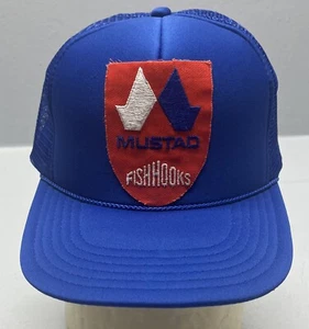 Mustad Fishing Hooks Hat Trucker Cap Outdoor Snapback Mesh , Vintage Look - Picture 1 of 9