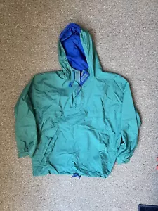 Vintage GAP Green Blue Nylon Anorak Pullover Hooded Jacket Men’s Size Medium - Picture 1 of 7