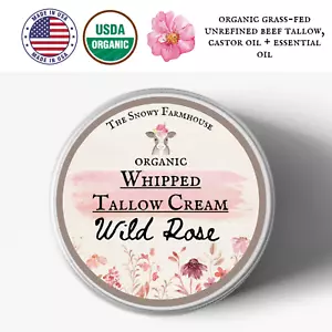 Organic tallow balm moisturizer whipped cream for face + body with castor oil - Picture 1 of 11