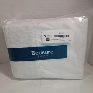BedSure California King 3pcs White Sheet Set Includes 2 Pillow Cases Embossed - Picture 1 of 9