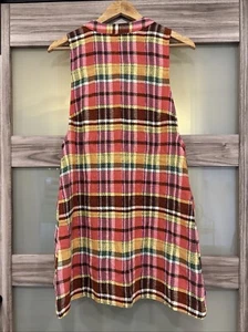 Free People Walk The Walk Plaid Mini Dress L Women Casual Sleeveless Short - Picture 1 of 10