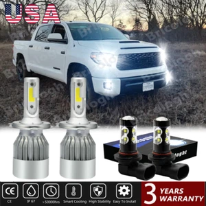 Combo LED Bulbs Kit Headlight +Foglight 6000K White For Toyota Tundra 2000-2006 - Picture 1 of 12