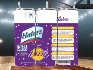 Los Angeles Lakers Hater Be Gone NBA 20 Oz Stainless Steel Tumbler /Straw - Picture 1 of 3