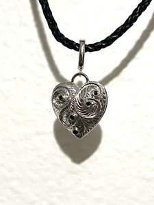 New Gabriel & Co. Sterling Silver heart pendant Leather cord Necklace Valentine - Picture 1 of 13