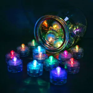 12pcs Submersible Waterproof Battery Operated LED Tea Lights Floralyte *BRIGHT* - Picture 1 of 51
