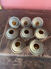 8 Matching Vintage Solid Brass Bobeches Socket Holders & Bulb Covers