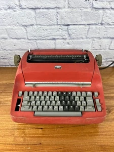 Red Vintage IBM Selectric Typewriter Model 72 & Accessories FOR PARTS/ REPAIR - Picture 1 of 19