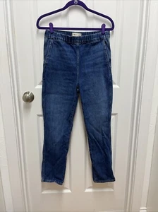 Madewell Pull On Straight Jeans Womens 27 High Rise Stretch Dark Wash Denim Blue - Picture 1 of 8