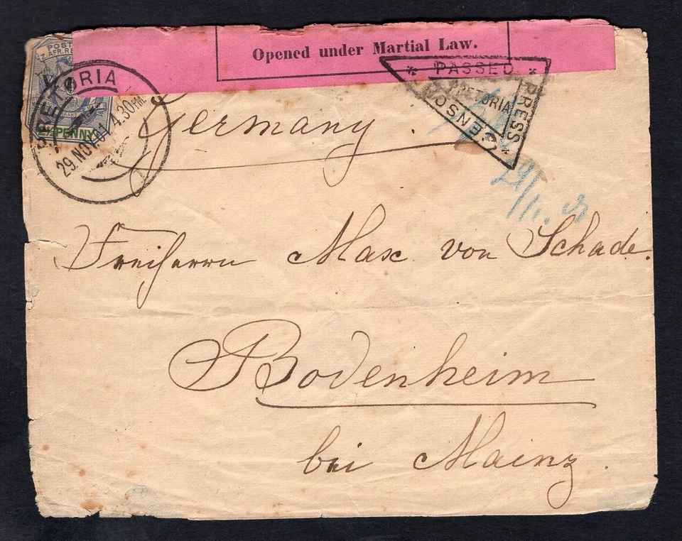 SOUTH AFRICA Boer War 1901 Censored Cover to Germany - Image 1 of 2