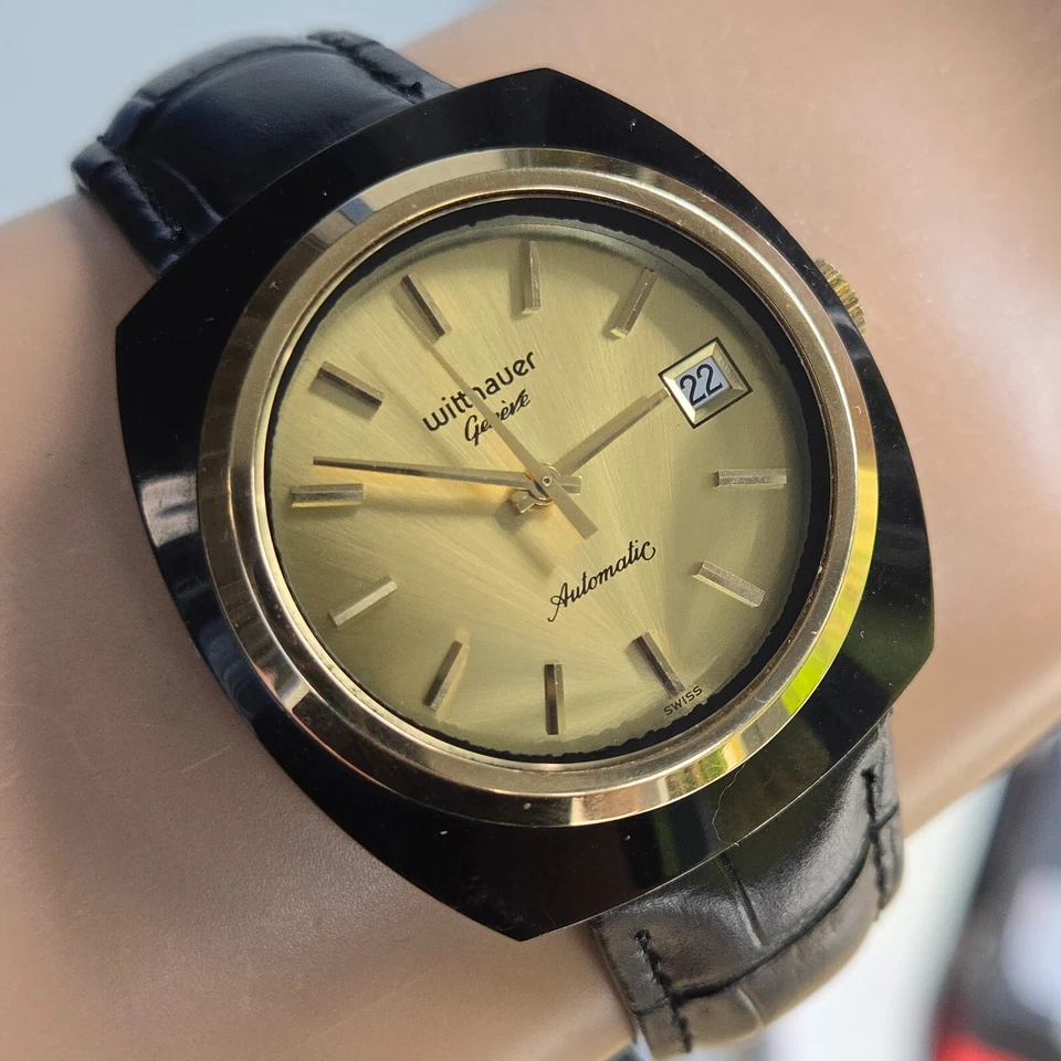 Vintage Wittnauer Geneve men's automatic watch C11AF 17 Jewels Ceramic 1970s - Image 1 of 4