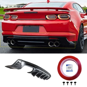 Für 2016-24 Chevy Camaro SS LT LS Heckdiffusor Ansatz Quad Auspuff Carbon Style - Bild 1 von 15