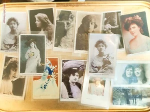 104 x Vintage Postcards c.1900s Actresses/Pin Ups Music Hall Ladies/Flapper Girl - Picture 1 of 8
