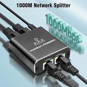 LAN Splitter 1 In 3 1000Mbps Ethernet Splitter RJ45 mit USB Netzwerkverteiler XS - Bild 1 von 7