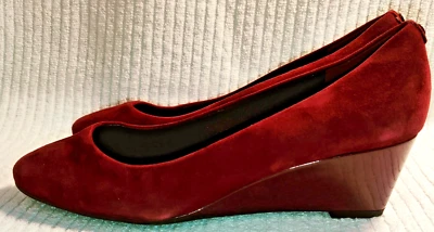 Easy Spirit Rosa Pedal Cuña Gamuza Cuero Punta Almendra Sin Cordones - Talla 7.5 EE. UU. Foto 1 de 4