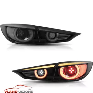 Pair LED Smoked Tail Lights Assembly For 2014-2018 Mazda 3 Axela Sequential Turn - Picture 1 of 10