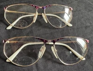 2 Vintage ALAIN DELON EYEGLASSES FRAMES LOT Cleopatra 130 Women Set Gold Display - Picture 1 of 2