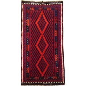Hand-Woven Afghan Tribal Momana Kilim Handmade Wool Rug (Size 3.3 X 6.10) Brral- - Bild 1 von 6