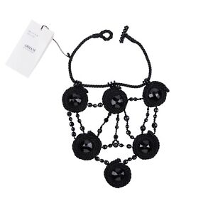 260$ ARMANI COLLEZIONI Jewels Rope + Black Glass Necklace Woman