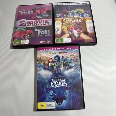 Ruby Gillman,Teenage Kraken  DVD Region 2/4 + Trolls 3 DVD Movie Collection. - image 1 of 4