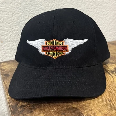 Vintage Harley Davidson Hat Black Trucker Cap Motorcycle Logo Snapback Retro - Image 1 of 4