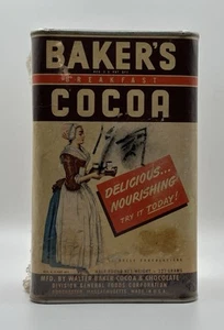 Vintage Walter Baker's & Co Frühstück Kakao Dose halbes Pfund fabrikversiegelt! - Bild 1 von 9
