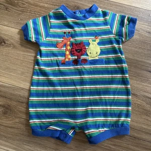 Vintage Baby Ur It Kleidung Gr. 6-9 M Shorts Kurzarm Strampler Outfit Retro - Bild 1 von 10