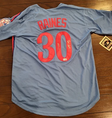 Tim Raines signed Montreal Expos jersey HOF 17 BAS Size 44 - Image 1 of 4
