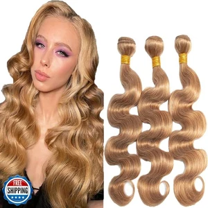 Farbe 27 Konvolut blond Körperwelle Echthaar Honigblond Echthaar Body Dutt - Bild 1 von 5
