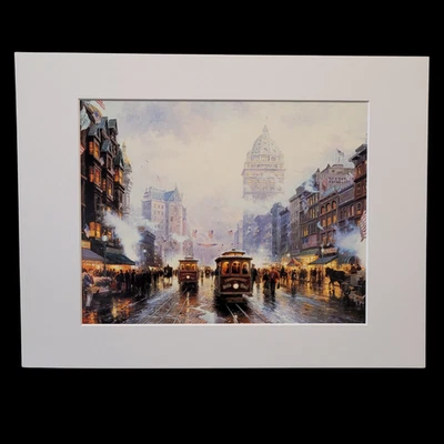 Thomas Kinkade "San Francisco Market Street" 14x11 impresión mate lista para enmarcar Foto 1 de 3