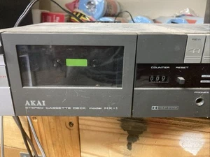 AKAI HX-1 Stereo Cassette Deck /2-Channel /Dolby/ Silver/ For Parts Only - Picture 1 of 8
