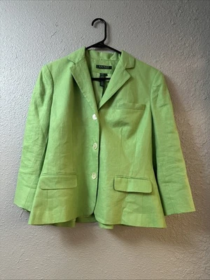 Blazer Mujer Lauren Ralph Lauren Lino Talla 10 Etiqueta Verde Navidad Foto 1 de 4