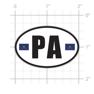 Pennsylvania State Flag Euro Oval Sticker for water bottle phone tumbler hard - Picture 1 of 4