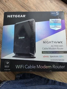Netgear NightHawk AC1900 C7000 WiFi DOCSIS 3.0 Cable Modem Router Combo - Picture 1 of 5