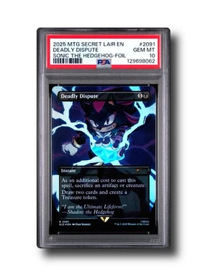 2025 MTG SECRET LAIR SONIC THE HEDGEHOG #2091 DEADLY DISPUTE FOIL PSA 10✨LOW POP - Image 1 of 3