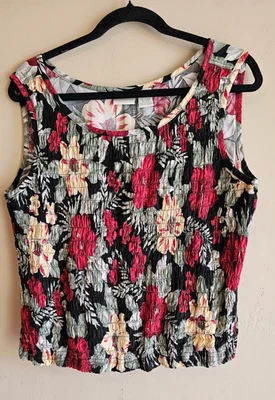 Camisa Vintage Erika Top Mujer XL Negra Floral Calada Cuadrada Y2K Boho Cottagecore Foto 1 de 3