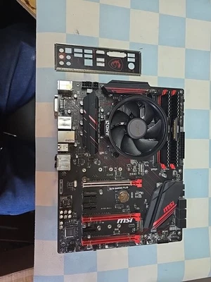 MB-58 MSI X470 GAMING PLUS AMD RYZEN 5 2600 16GB OF RAM TESTED GOOD SHIELD... - Image 1 of 4
